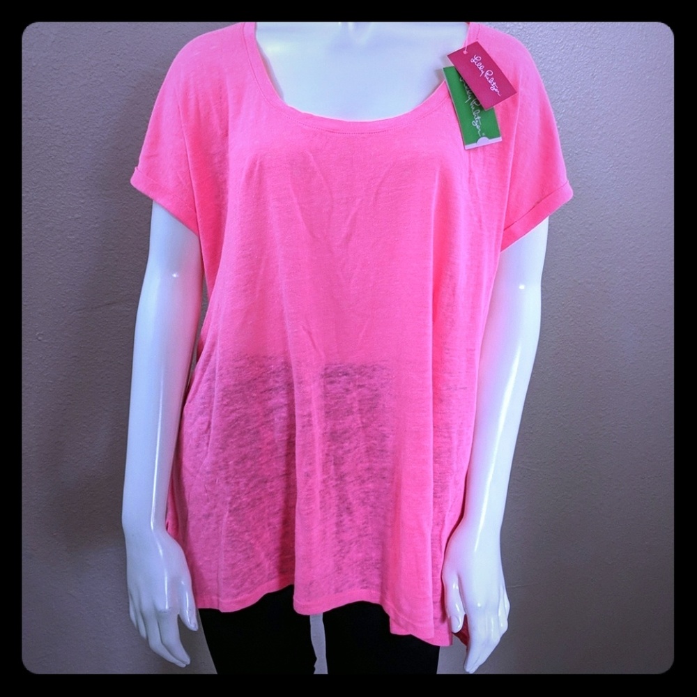 New Lilly Pulitzer Bright Neon Pink XL Blouse